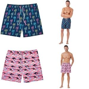 Member's Mark Men's Resort
Swim Trunk Navy Palm Trees & Pink/Blue Sharks XXL NWT